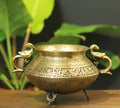 Brass Vintage Carved Planter