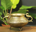 Brass Vintage Carved Planter