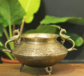 Brass Vintage Carved Planter