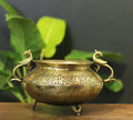 Brass Vintage Carved Planter