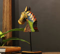 Wooden Horse Head On Stand
