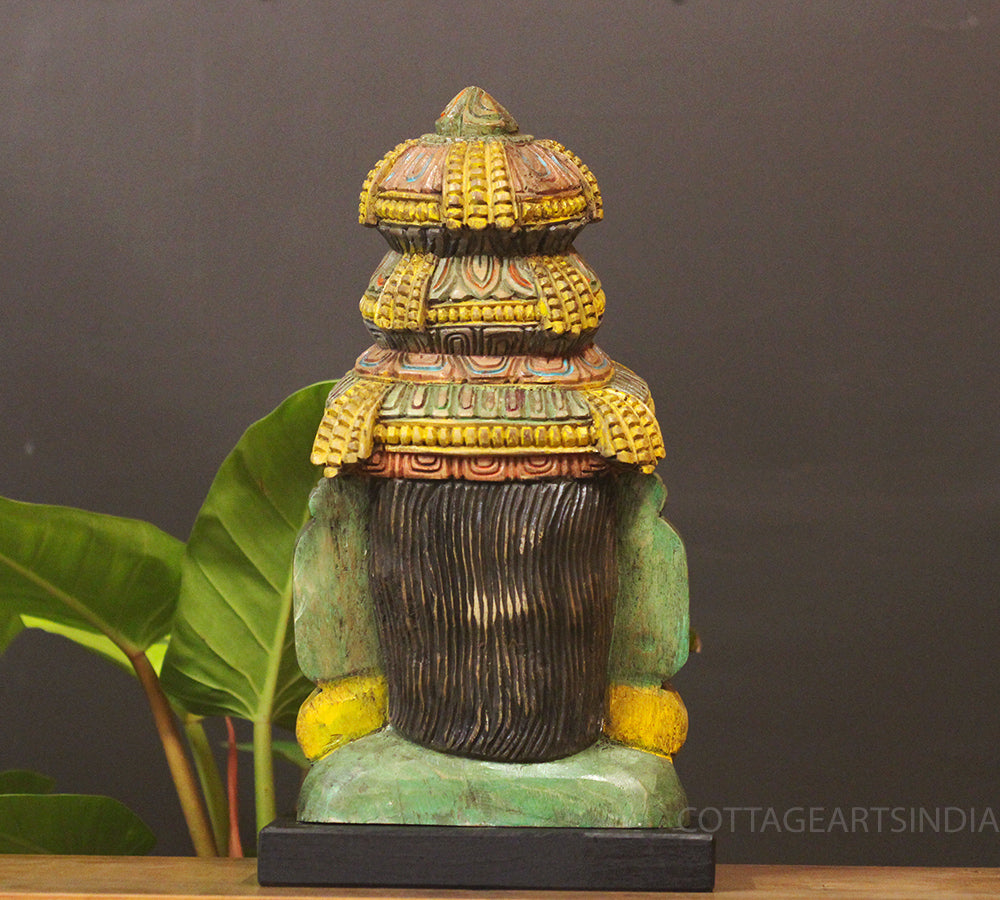 Handcrafted Wooden Hanuman Bust Sculpture