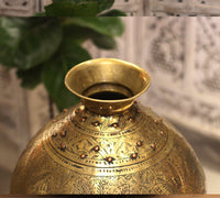 Brass Vintage Carved Planter