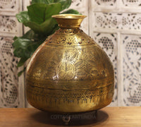 Brass Vintage Carved Planter