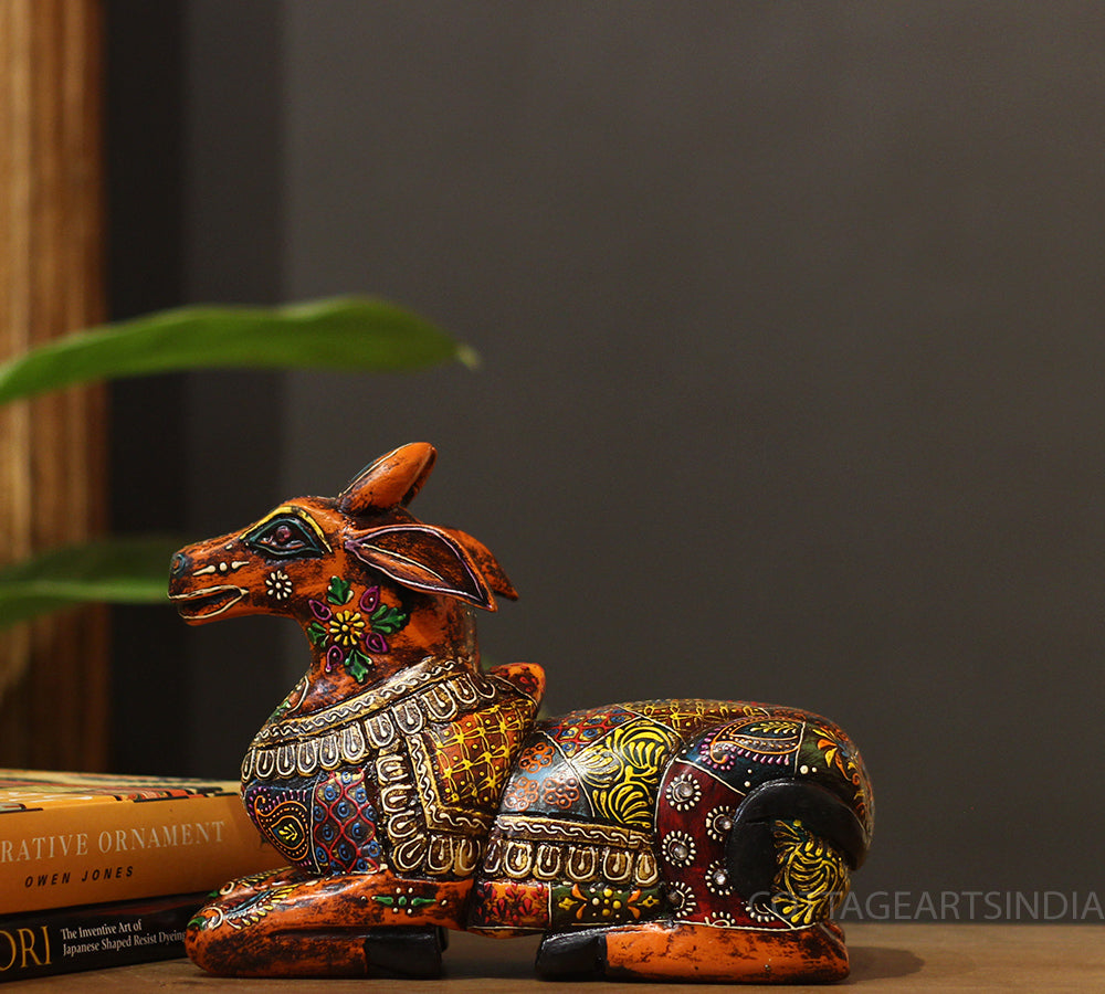 Wooden Nandi Handpainted 10.5"