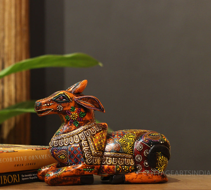 Wooden Nandi Handpainted 10.5"