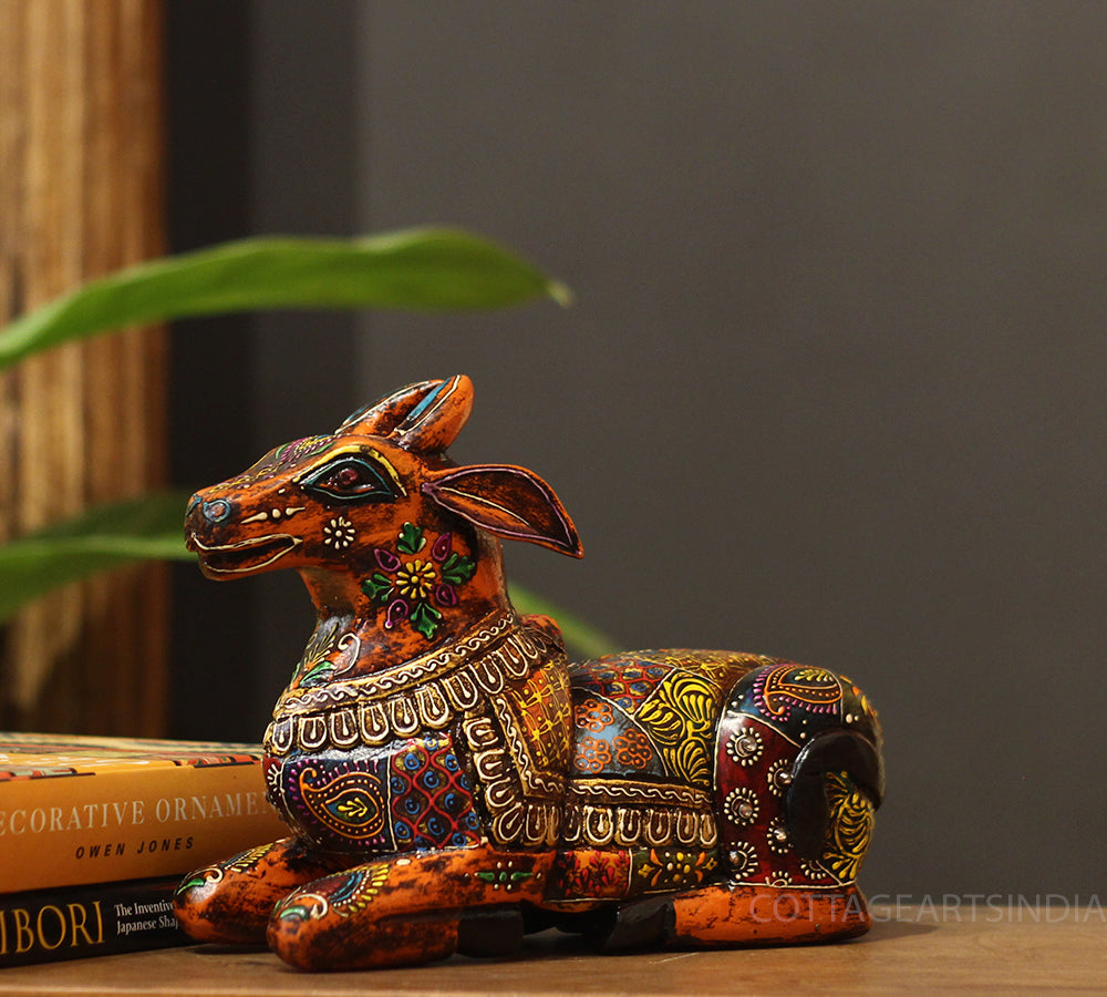 Wooden Nandi Handpainted 10.5"