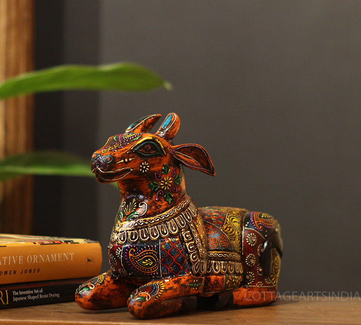 Wooden Nandi Handpainted 10.5"