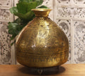 Brass Vintage Carved Planter