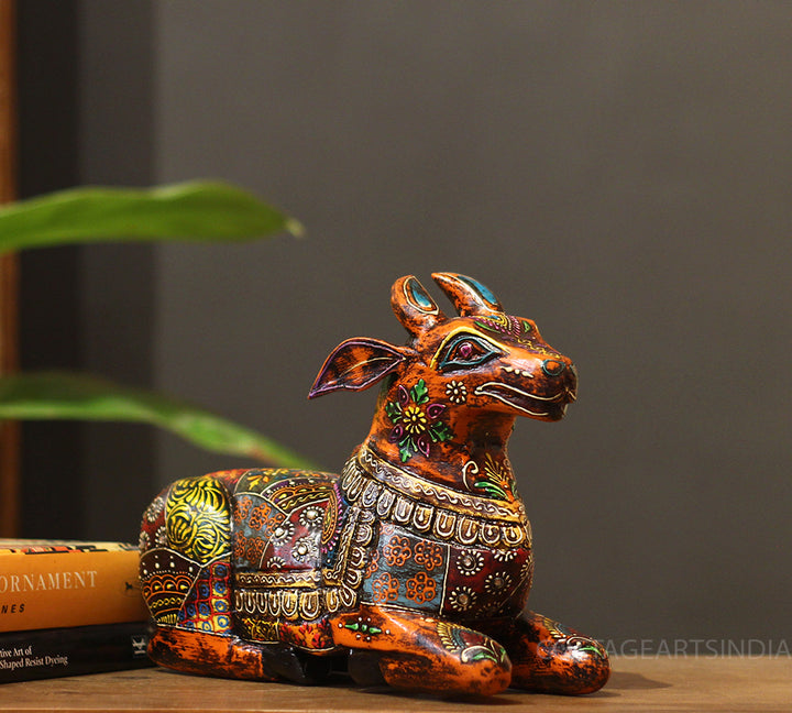 Wooden Nandi Handpainted 10.5"
