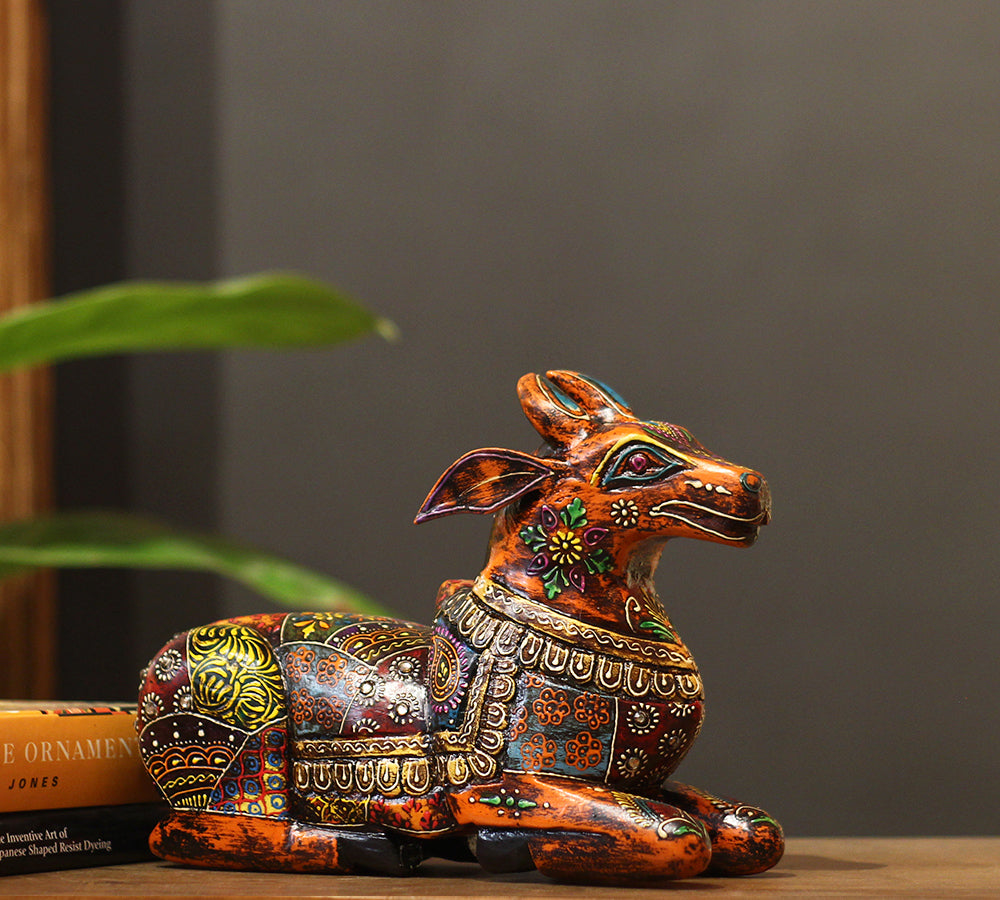 Wooden Nandi Handpainted 10.5"