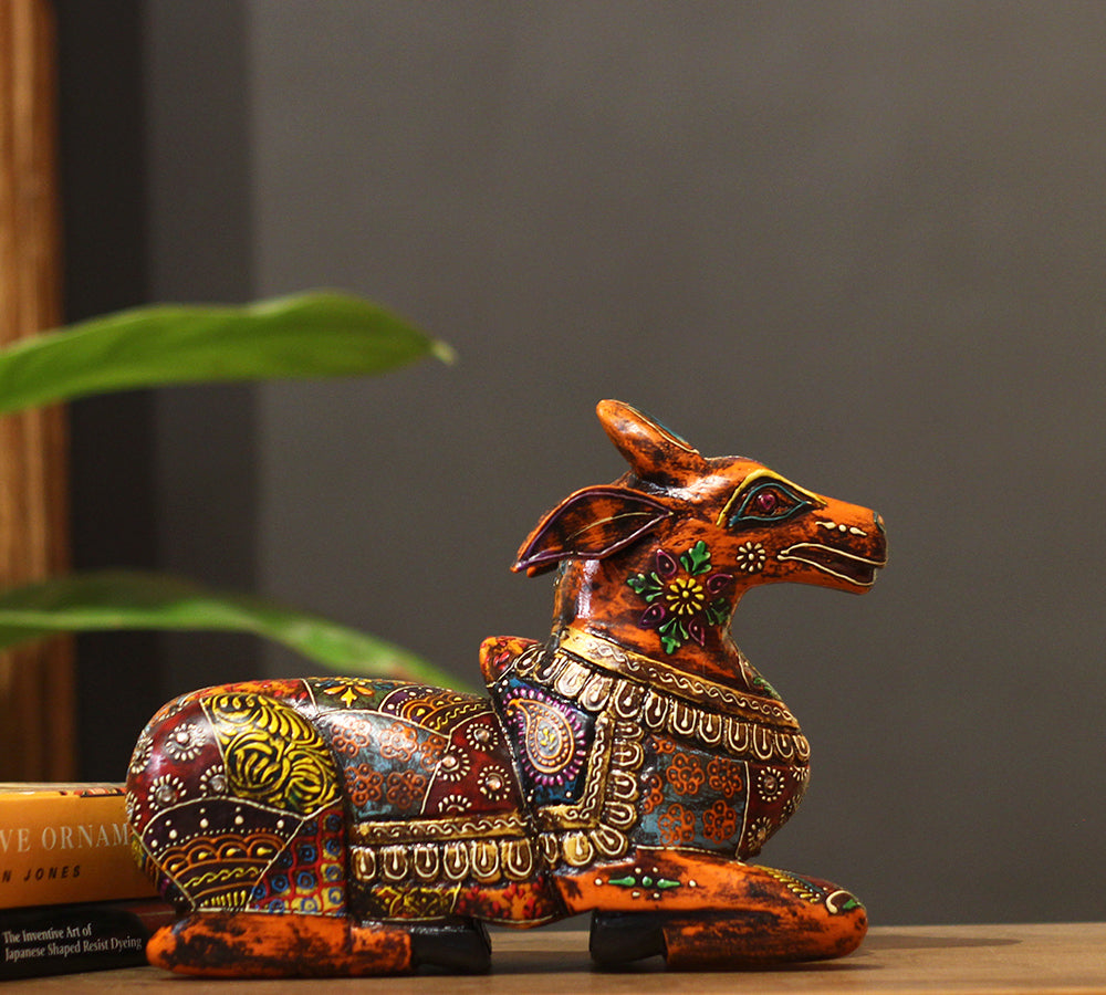 Wooden Nandi Handpainted 10.5"