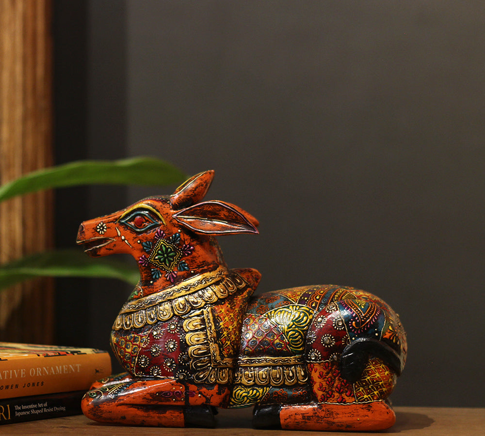 Wooden Nandi Handpainted 12.5"