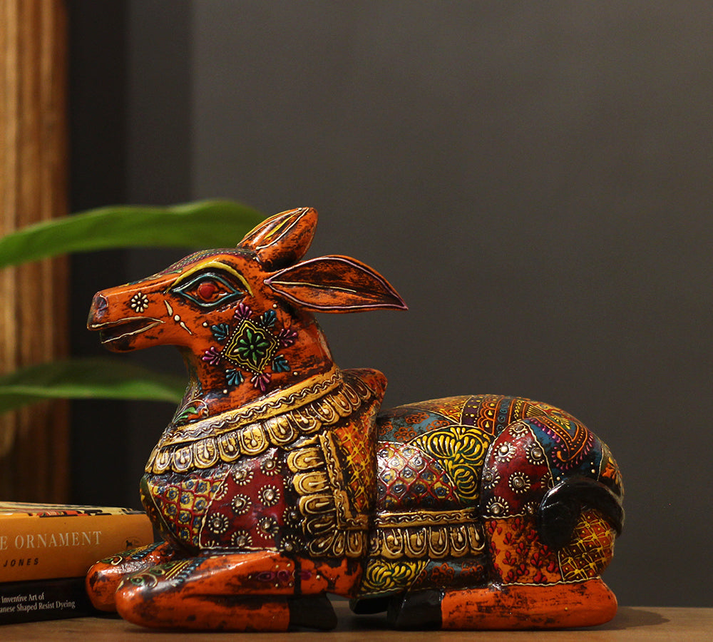 Wooden Nandi Handpainted 12.5"