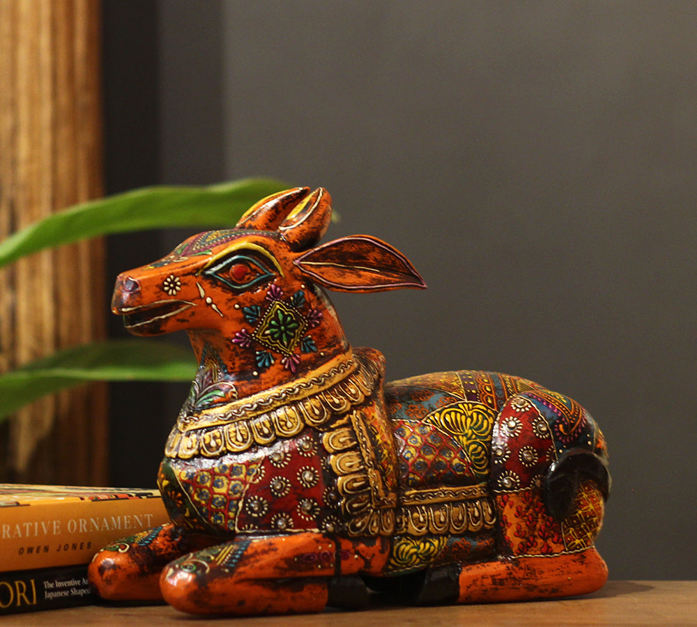 Wooden Nandi Handpainted 12.5"