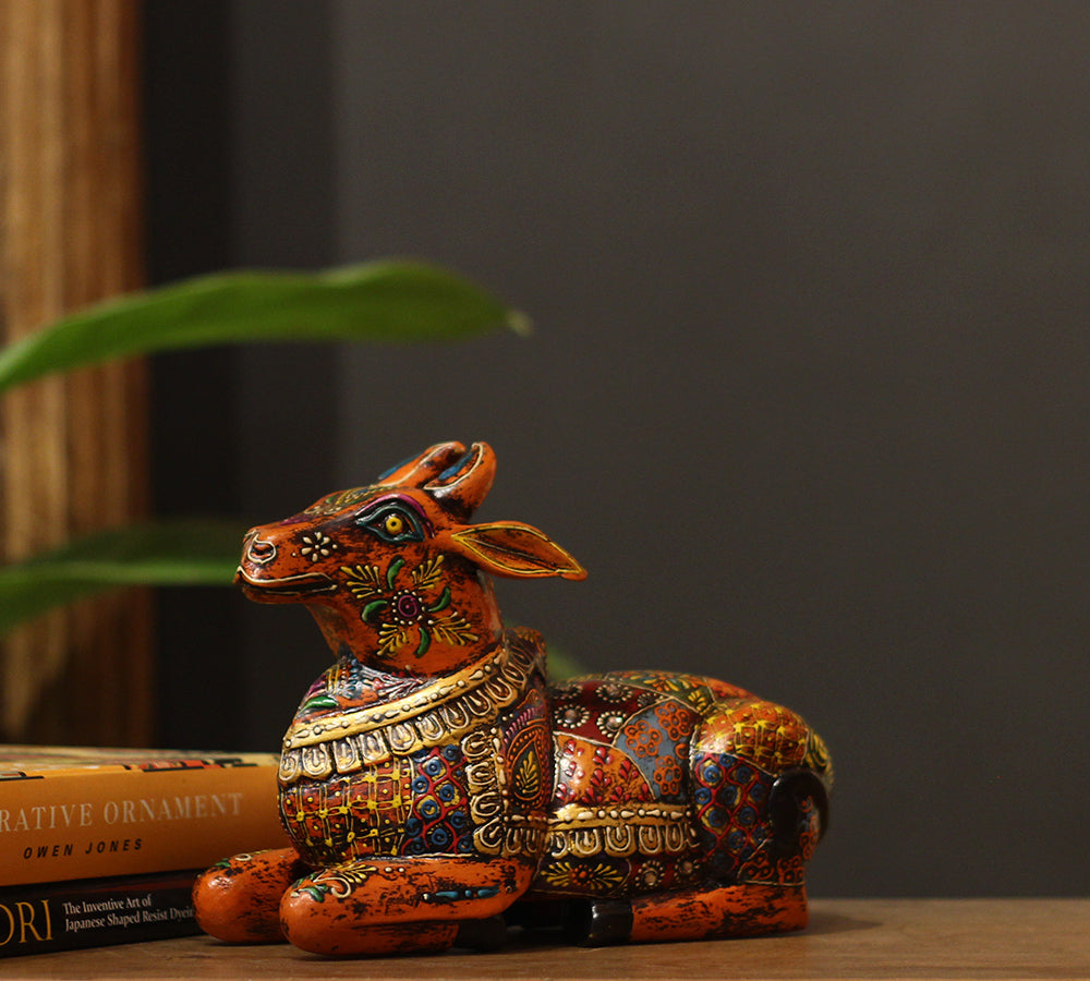 Wooden Nandi Handpainted 8.5"