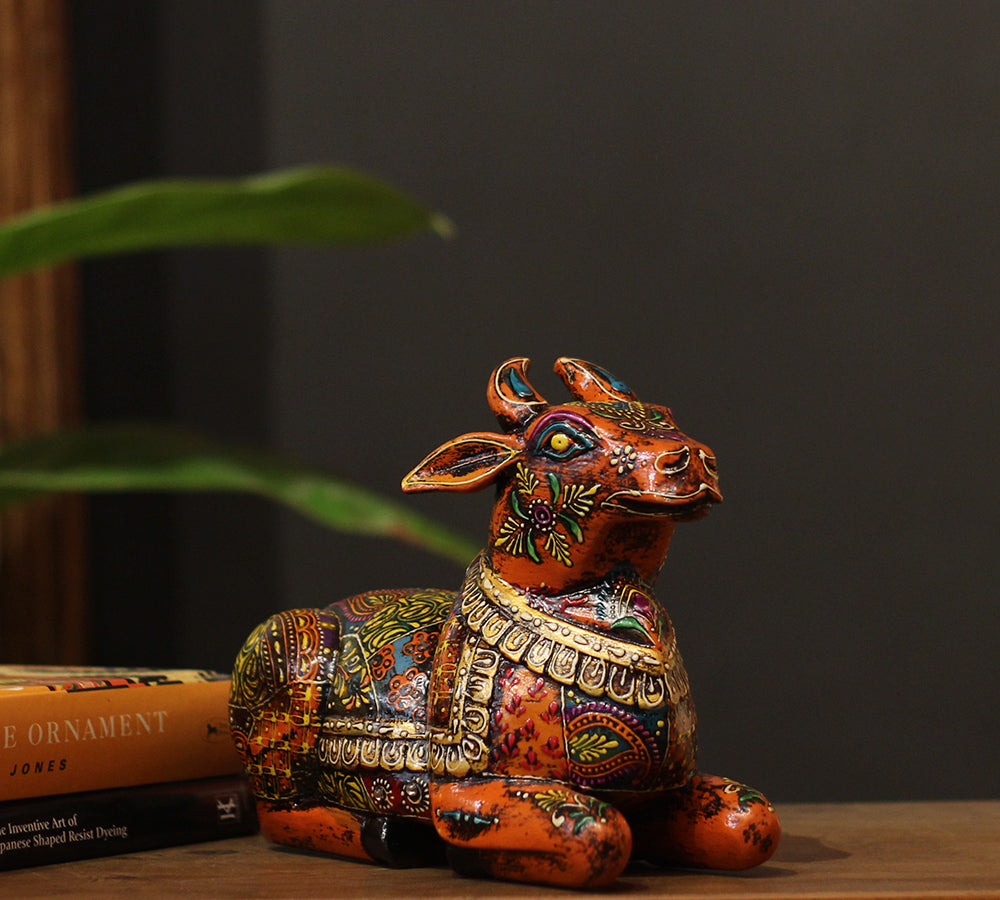 Wooden Nandi Handpainted 8.5"