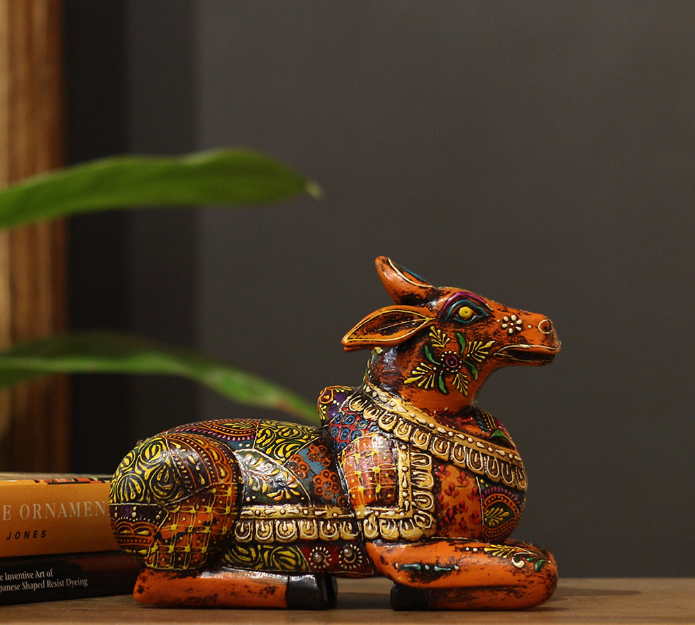 Wooden Nandi Handpainted 8.5"
