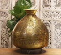 Brass Vintage Carved Planter