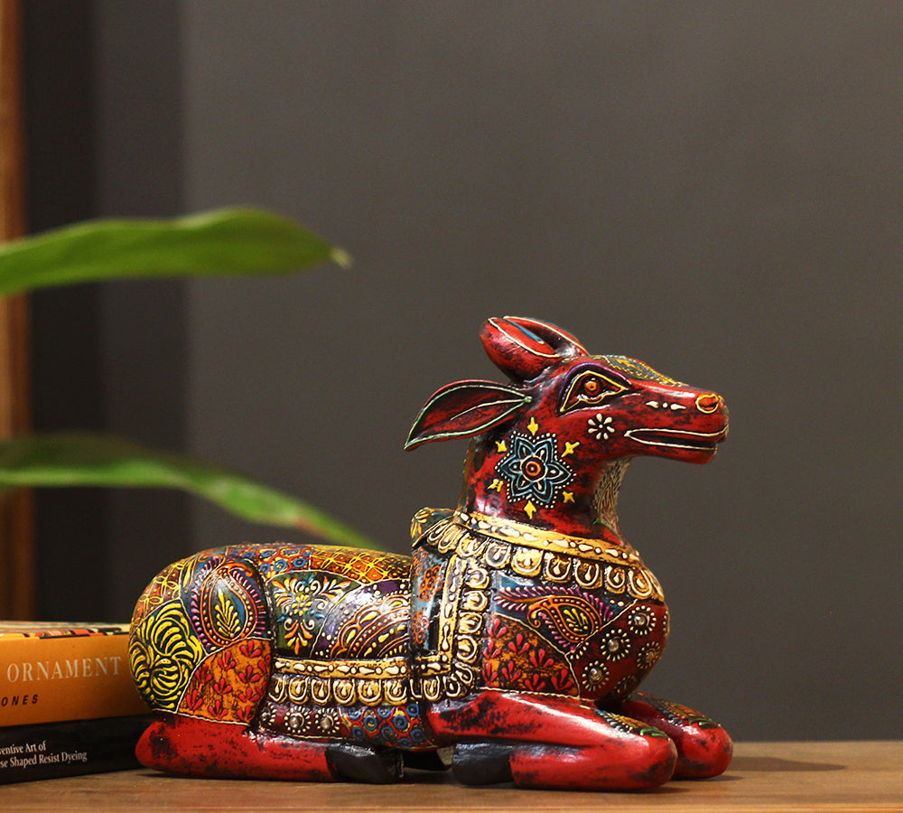 Wooden Nandi Handpainted 10.5"
