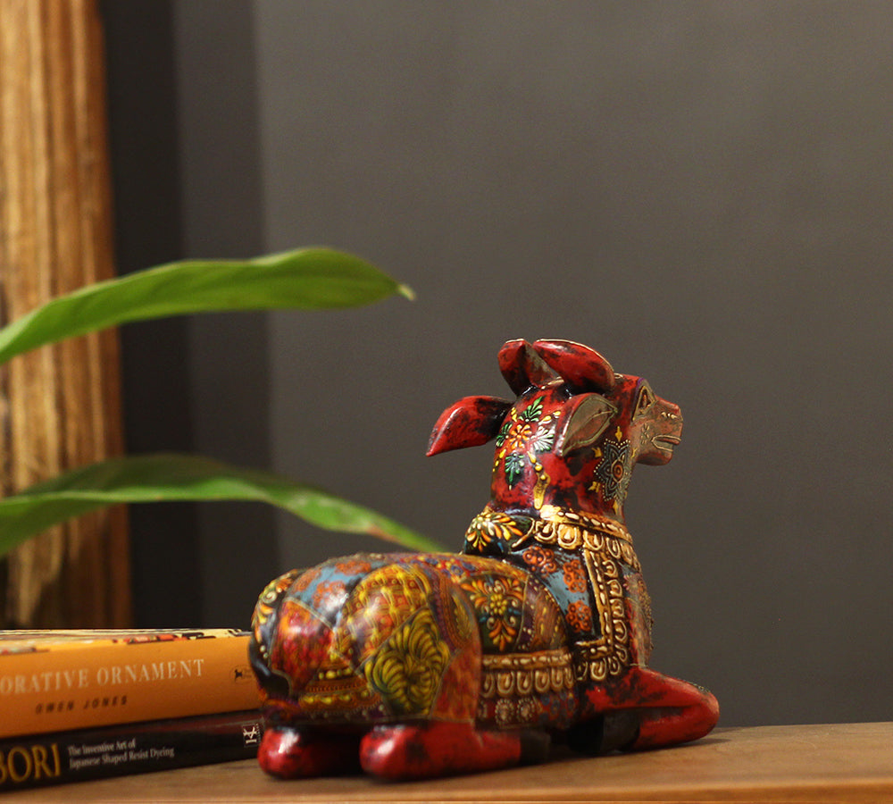 Wooden Nandi Handpainted 10.5"