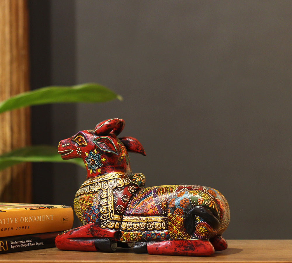 Wooden Nandi Handpainted 10.5"