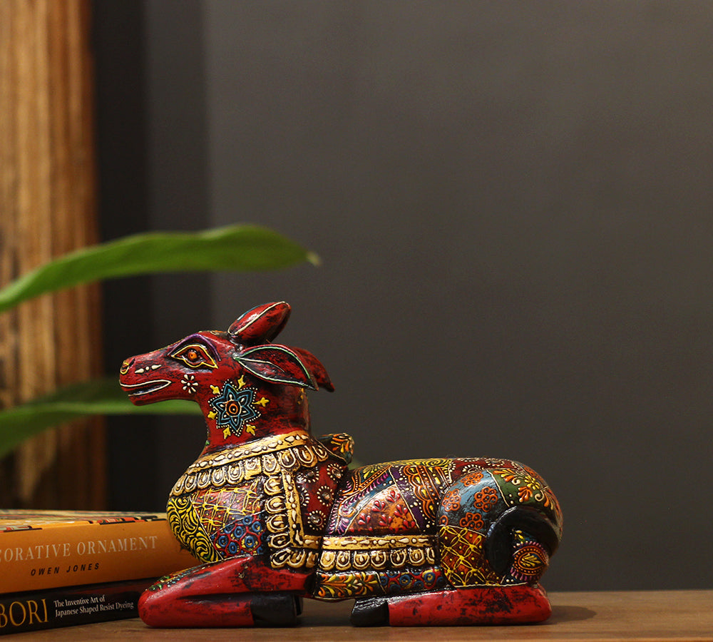 Wooden Nandi Handpainted 10.5"