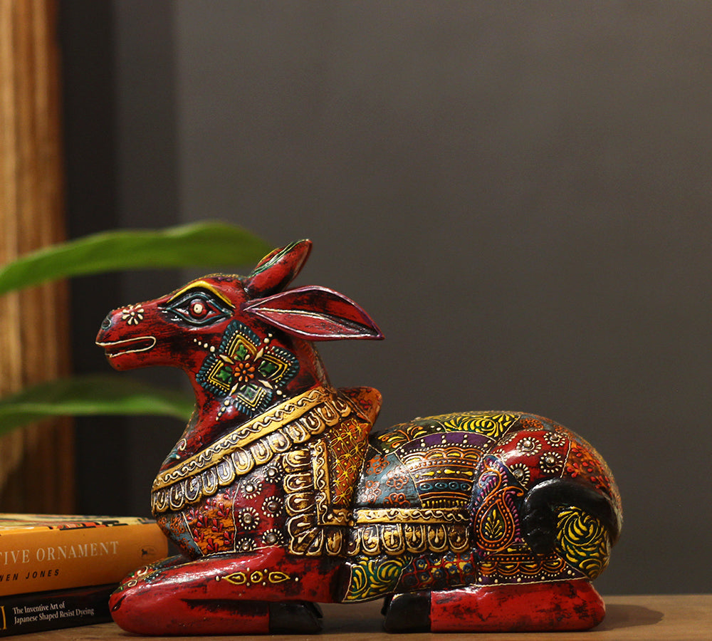 Wooden Nandi Handpainted 12.5"