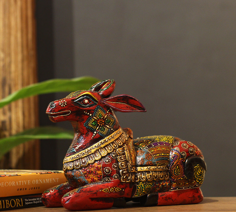 Wooden Nandi Handpainted 12.5"