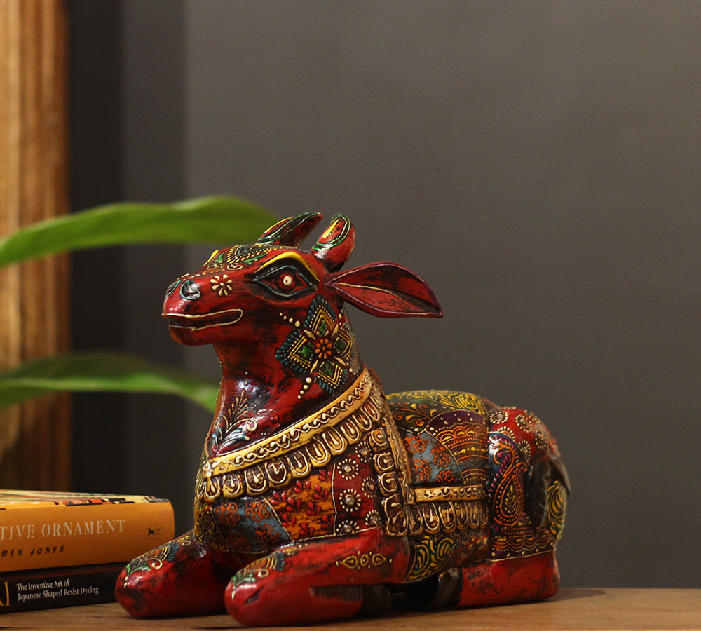 Wooden Nandi Handpainted 12.5"