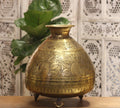 Brass Vintage Carved Planter