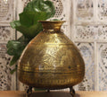 Brass Vintage Carved Planter