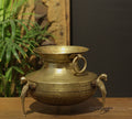 Brass Vintage Carved Planter
