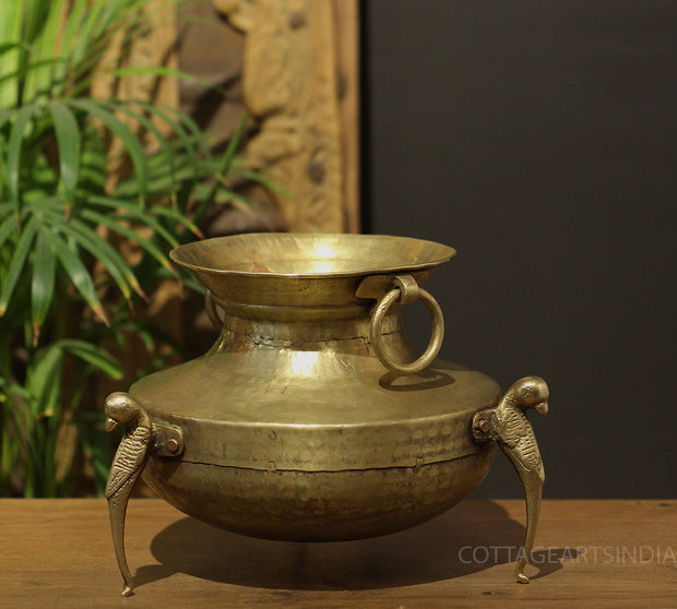 Brass Vintage Carved Planter