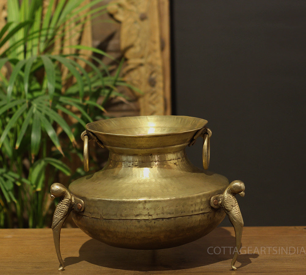 Brass Vintage Carved Planter