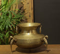 Brass Vintage Carved Planter