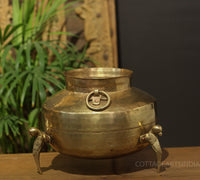 Brass Vintage Carved Planter