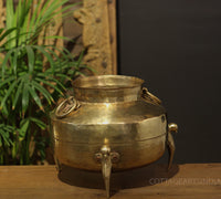 Brass Vintage Carved Planter