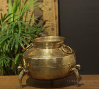 Brass Vintage Carved Planter