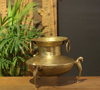 Brass Vintage Carved Planter