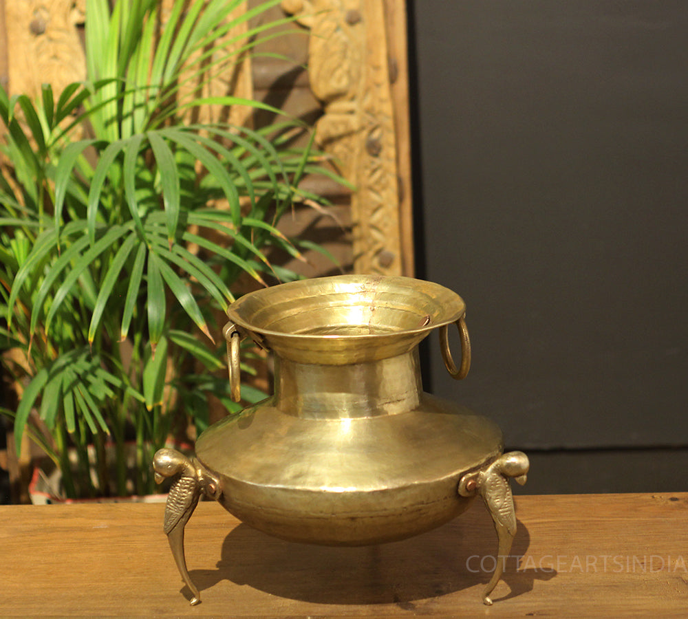 Brass Vintage Carved Planter
