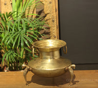 Brass Vintage Carved Planter
