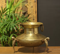 Brass Vintage Carved Planter
