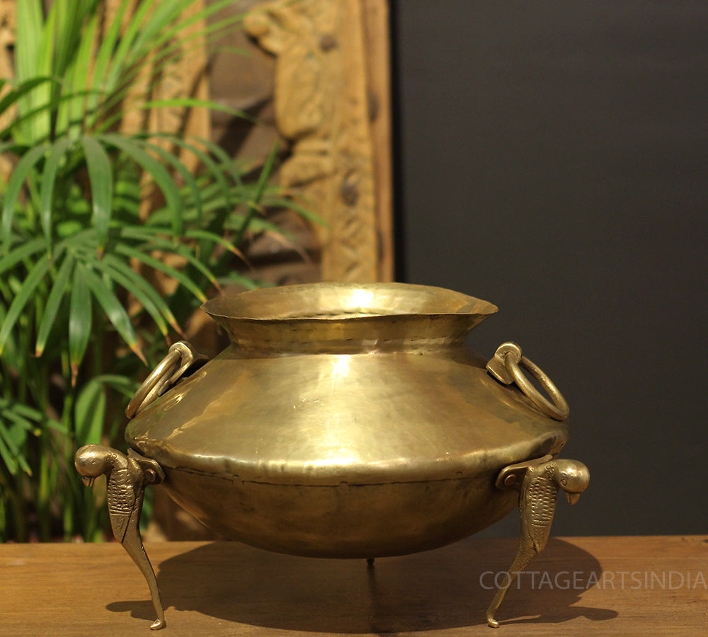 Brass Vintage Carved Planter