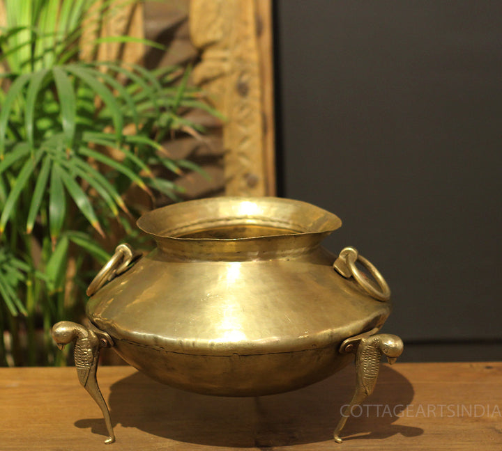 Brass Vintage Carved Planter