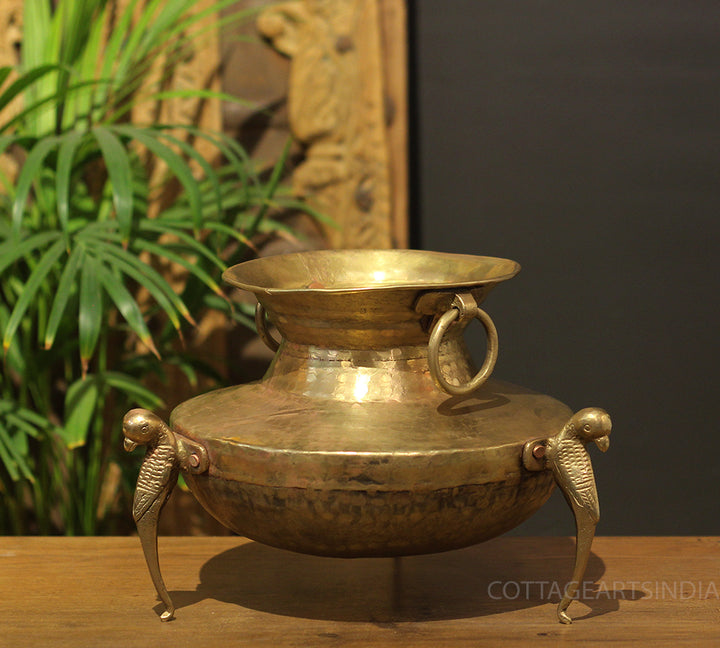 Brass Vintage Carved Planter