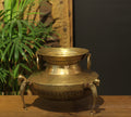Brass Vintage Carved Planter
