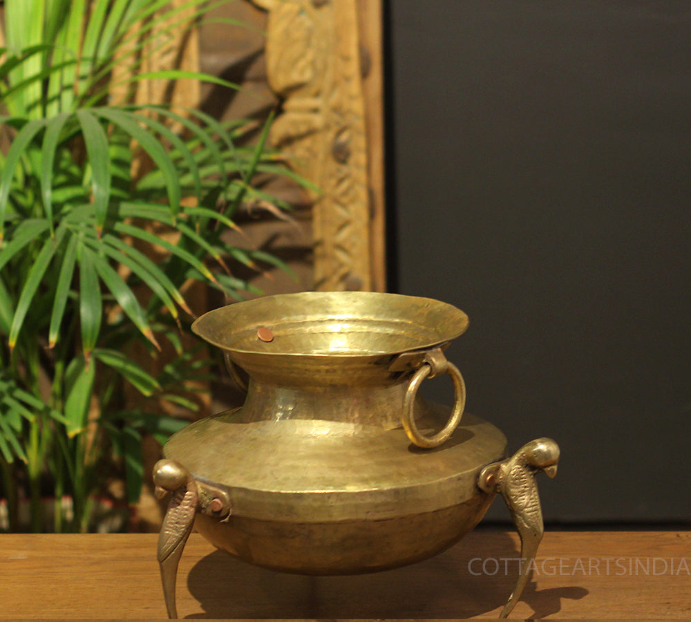 Brass Vintage Carved Planter