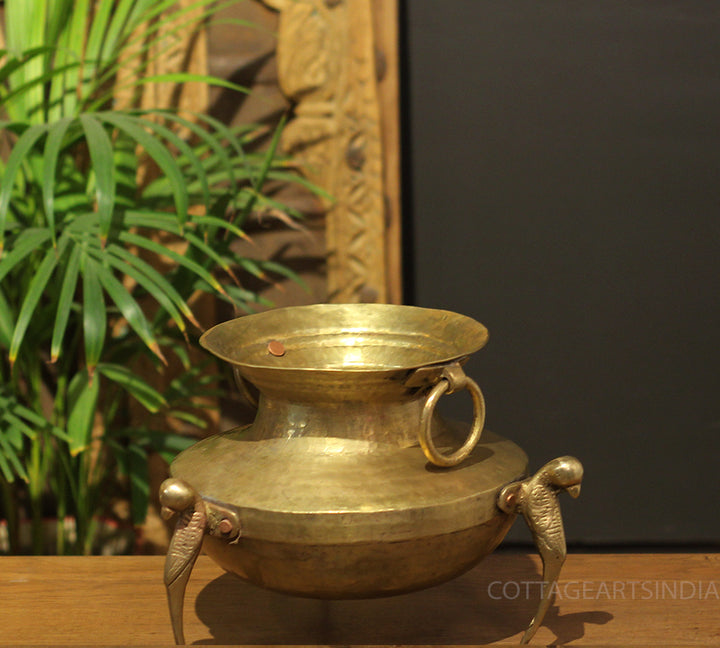 Brass Vintage Carved Planter