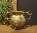 Brass Vintage Carved Planter